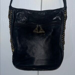 Dawli Vintage Black Leather Shoulder Bag